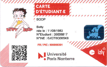 Carte étudiante Nanterre